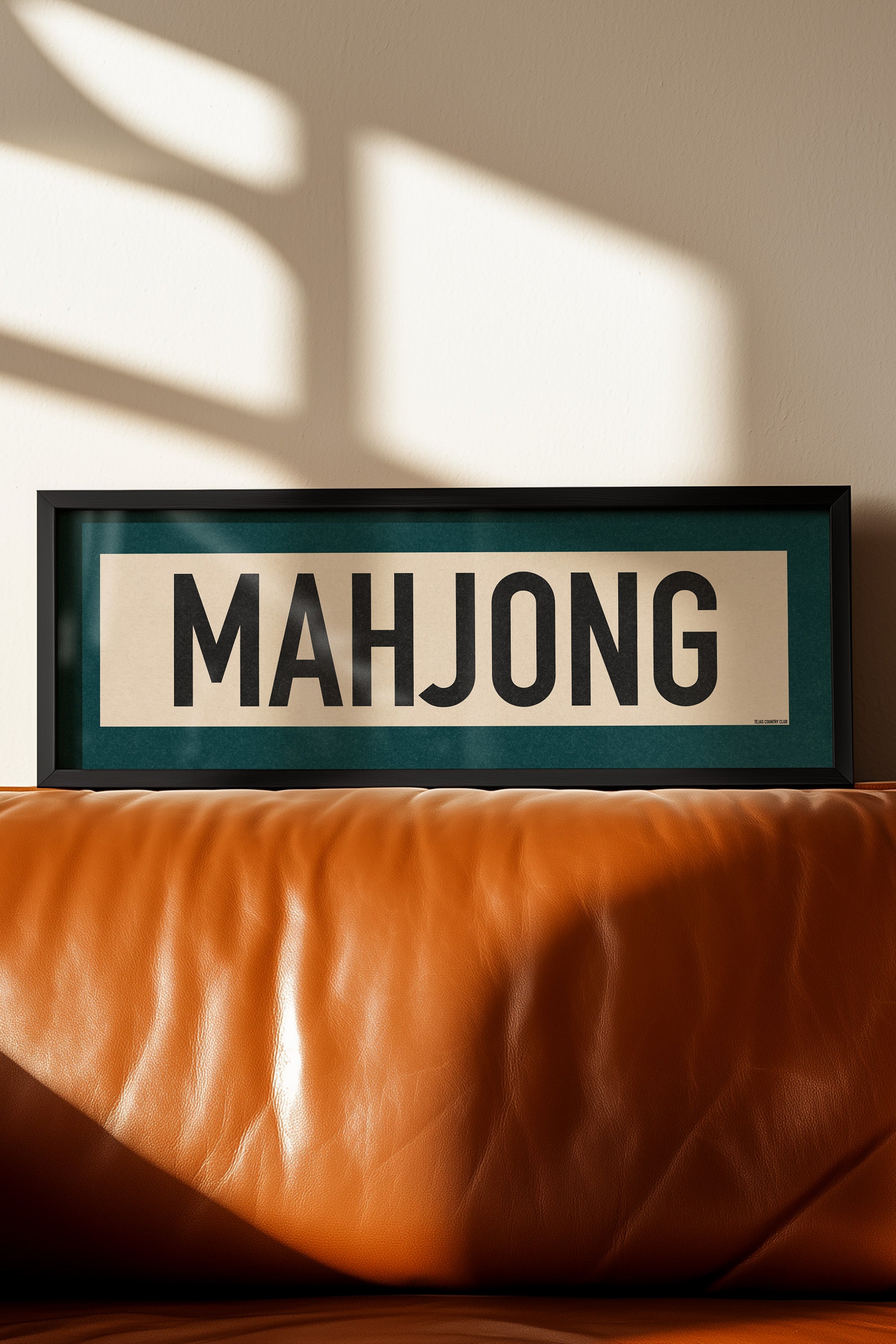 Framed Mahjong Art Scroll Sign - Tejas Country Club