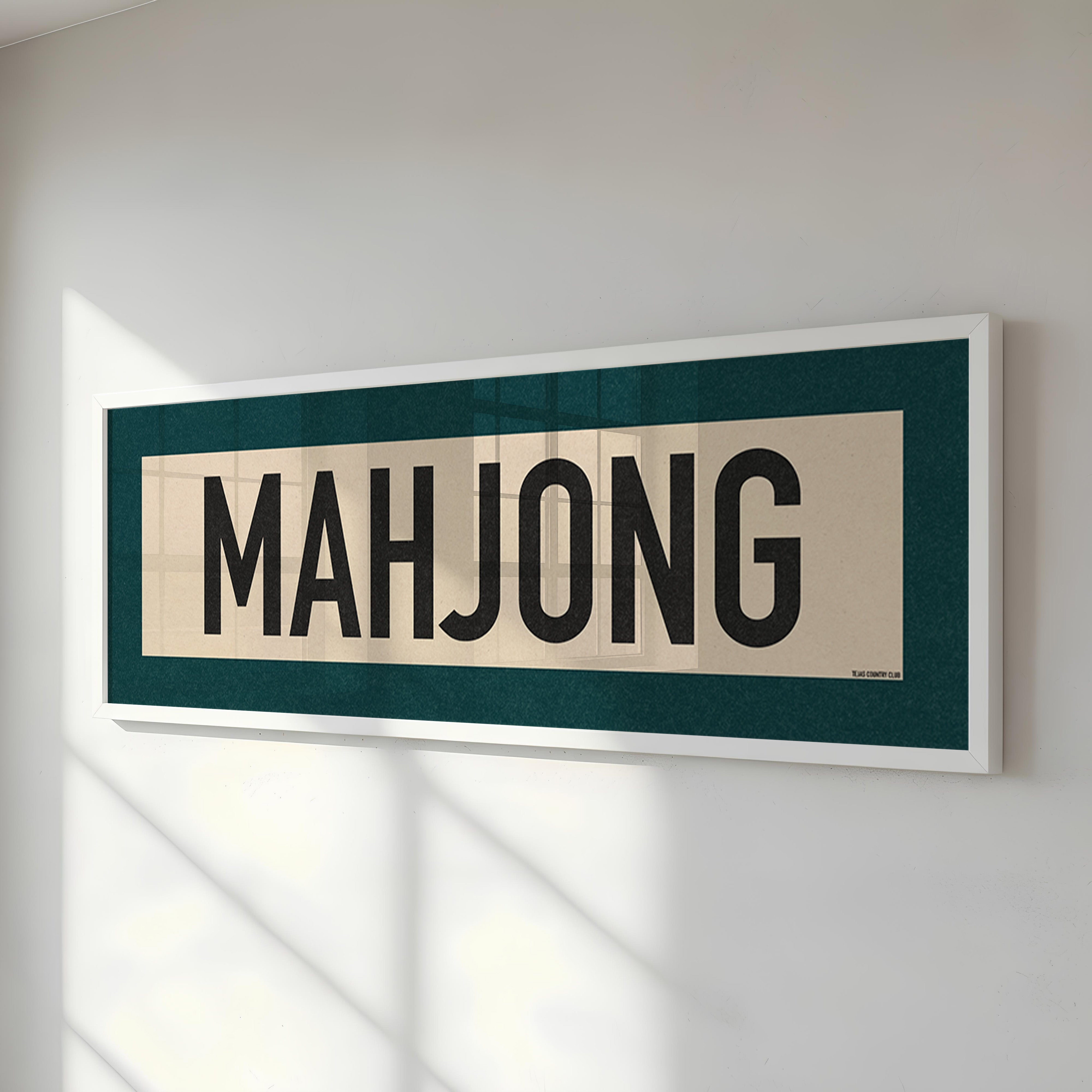 Framed Mahjong Art Scroll Sign - Tejas Country Club