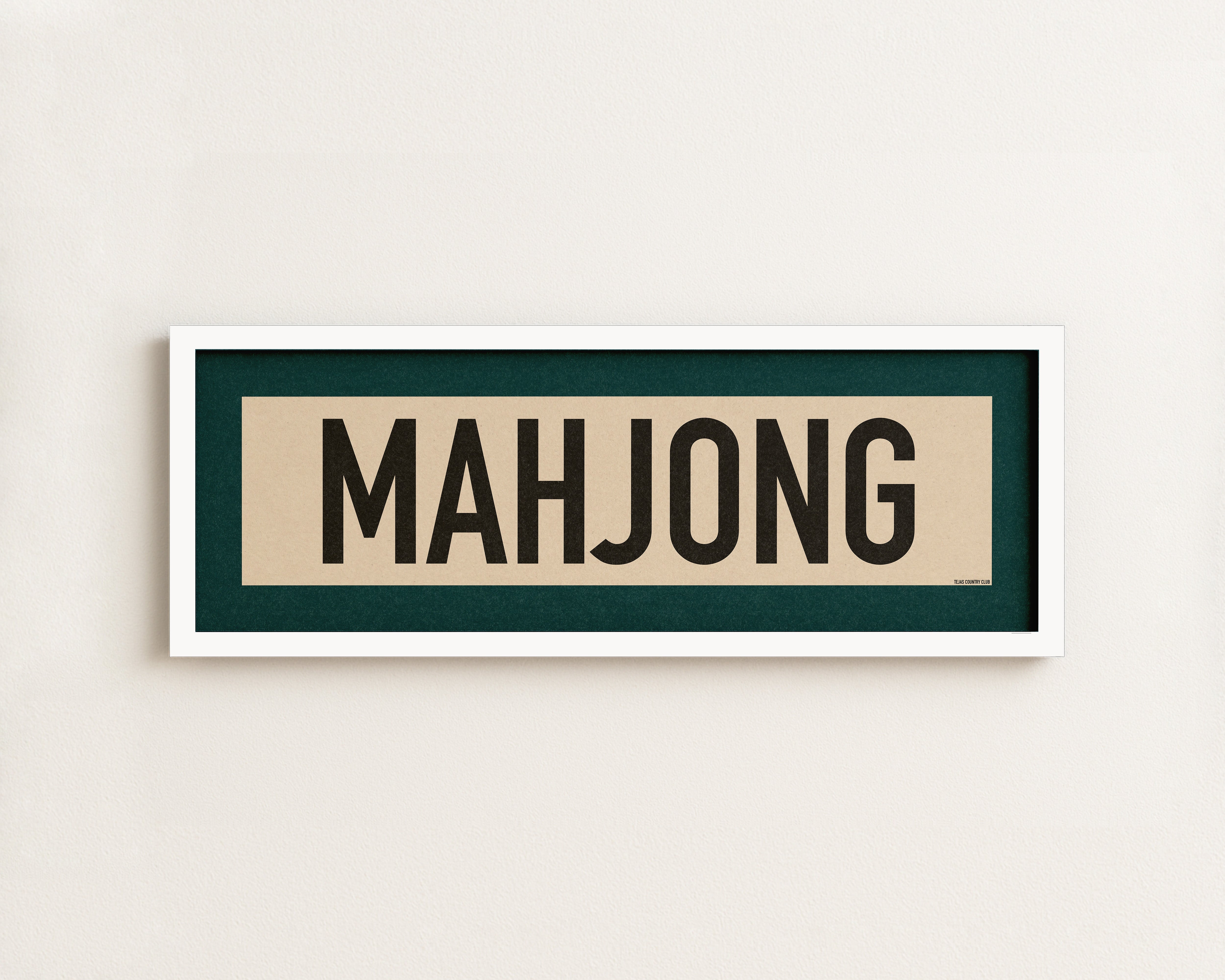 Framed Mahjong Art Scroll Sign - Tejas Country Club