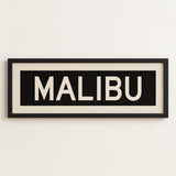 Framed Malibu California Bus Scroll - Tejas Country Club