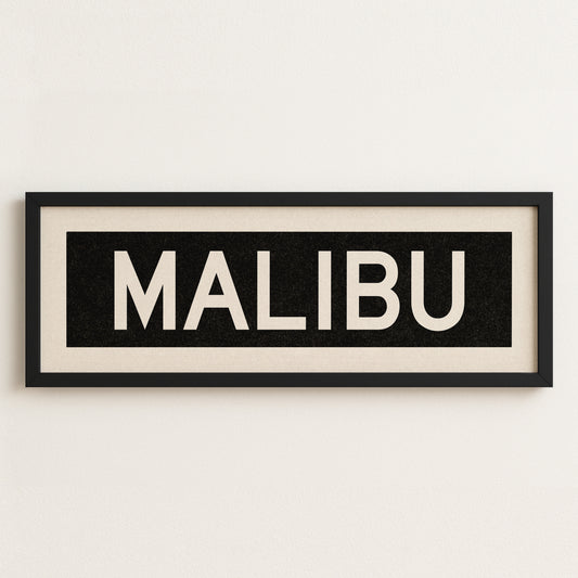 Framed Malibu California Bus Scroll