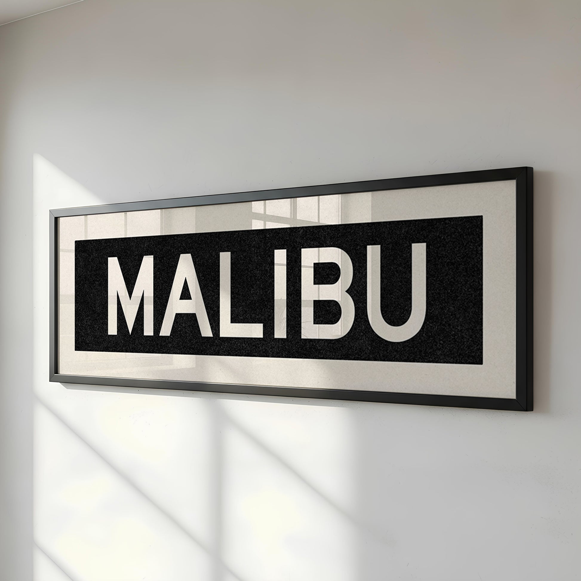 Framed Malibu California Bus Scroll - Tejas Country Club