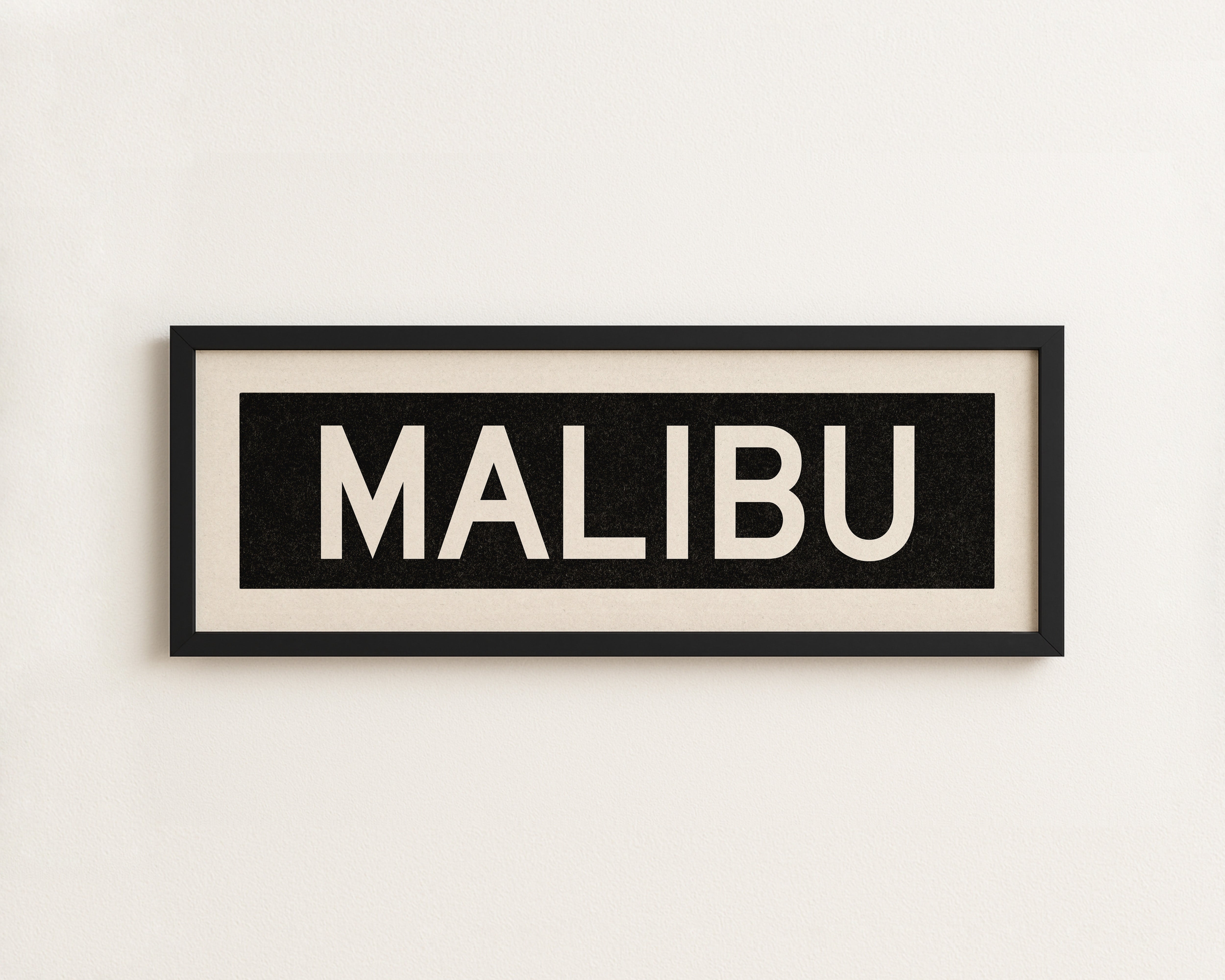 Framed Malibu California Bus Scroll - Tejas Country Club