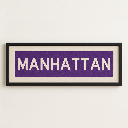 Framed Manhattan Purple Bus Scroll - Tejas Country Club