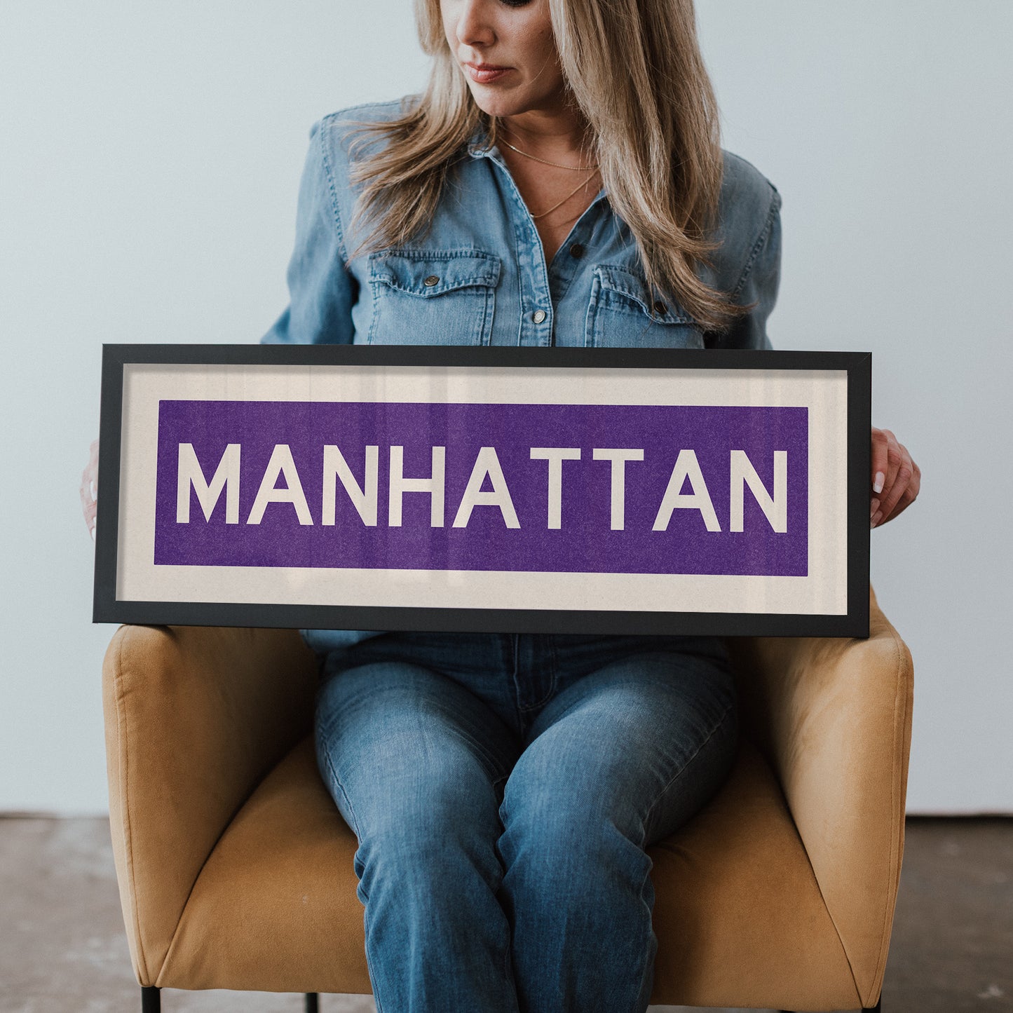 Framed Manhattan Purple Bus Scroll - Tejas Country Club