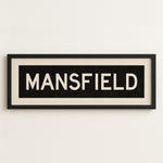Framed Mansfield Bus Scroll Sign - Tejas Country Club