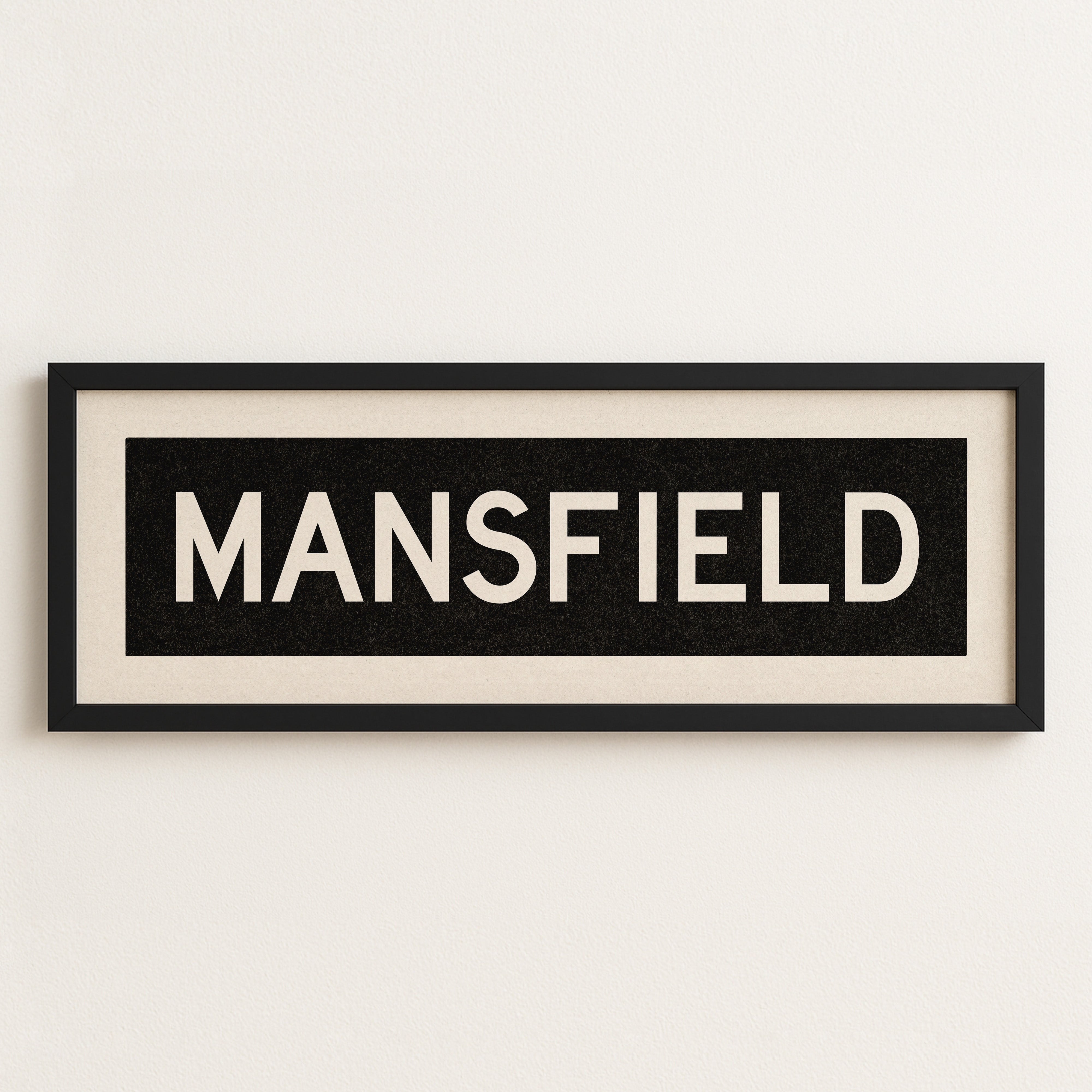 Framed Mansfield Bus Scroll Sign - Tejas Country Club