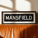 Framed Mansfield Bus Scroll Sign - Tejas Country Club