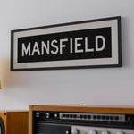 Framed Mansfield Bus Scroll Sign - Tejas Country Club