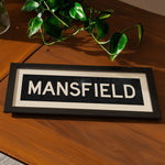 Framed Mansfield Bus Scroll Sign - Tejas Country Club