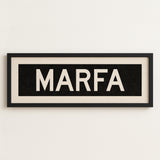 Framed Marfa Bus Scroll Sign