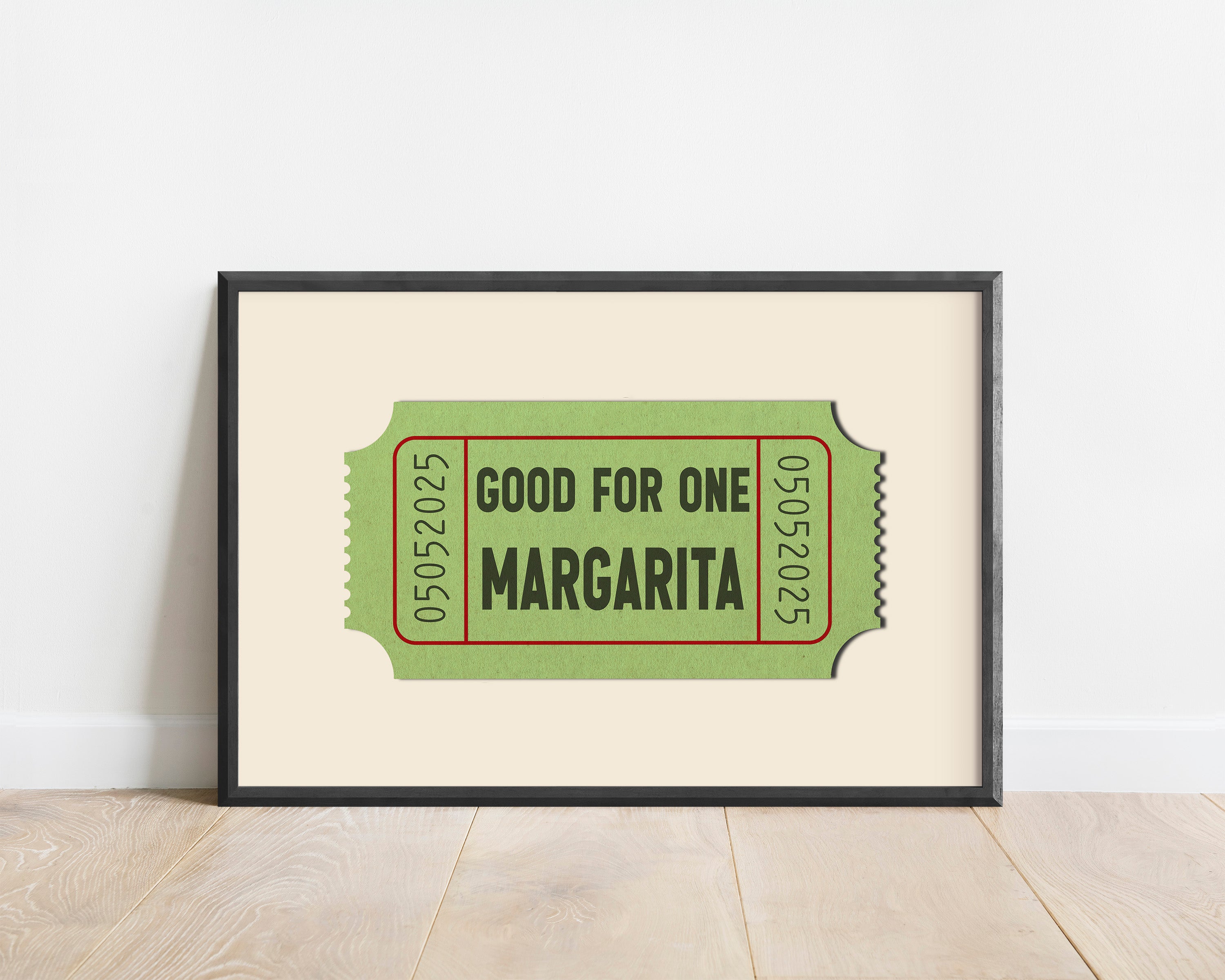 Good For One Margarita Ticket Stub Art Print - Tejas Country Club