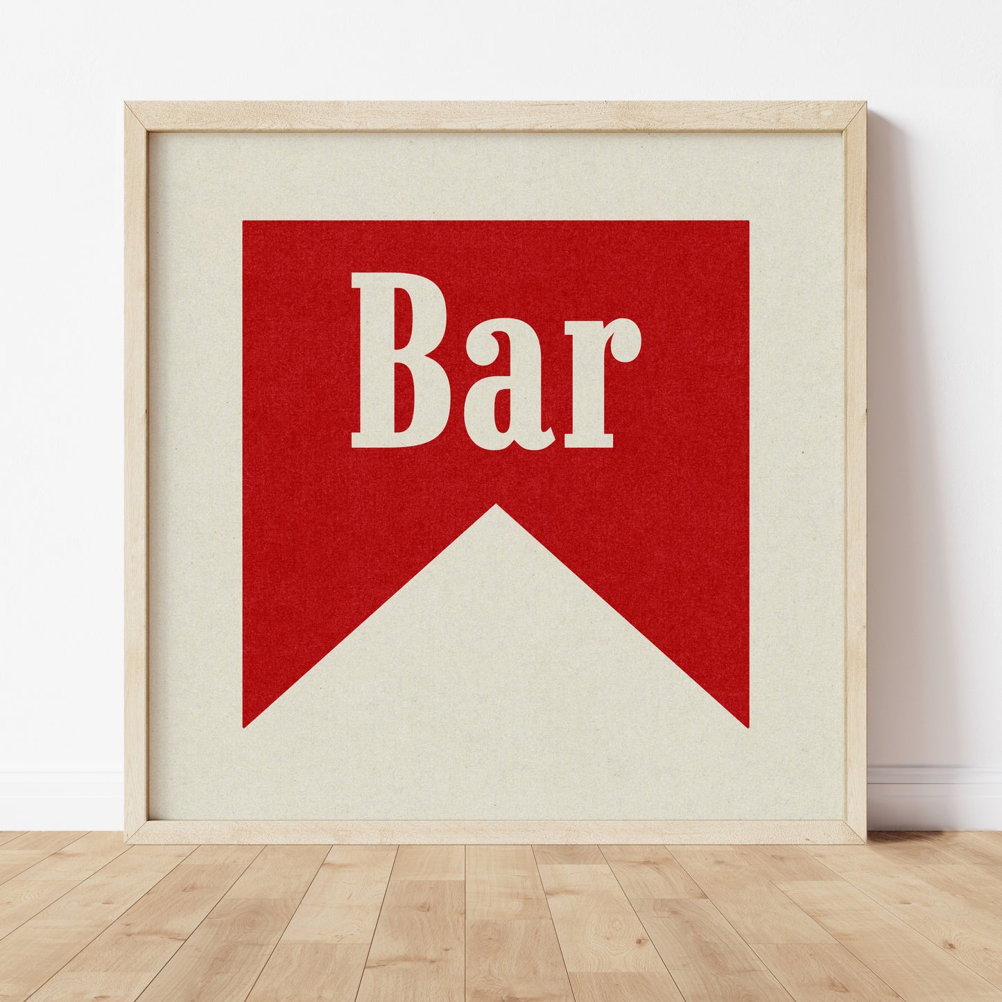 Bar Banner Tab Typography Square Art Print
