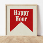 Happy Hour Banner Tab Typography Art Print - Tejas Country Club