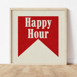 Happy Hour Banner Tab Typography Art Print - Tejas Country Club