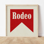 Rodeo Banner Typography Square Home Decor Art Print Poster - Tejas Country Club