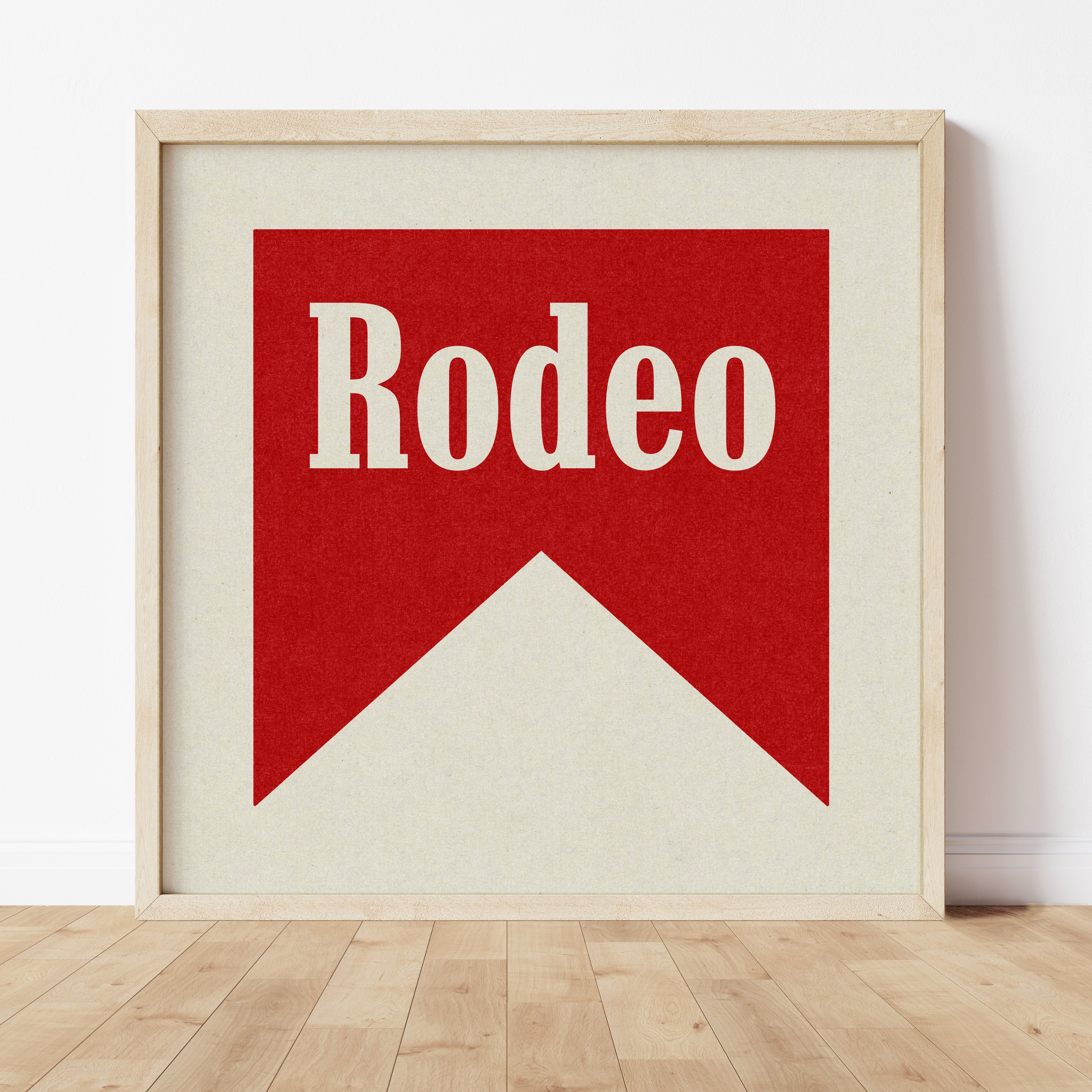 Rodeo Banner Typography Square Home Decor Art Print Poster - Tejas Country Club