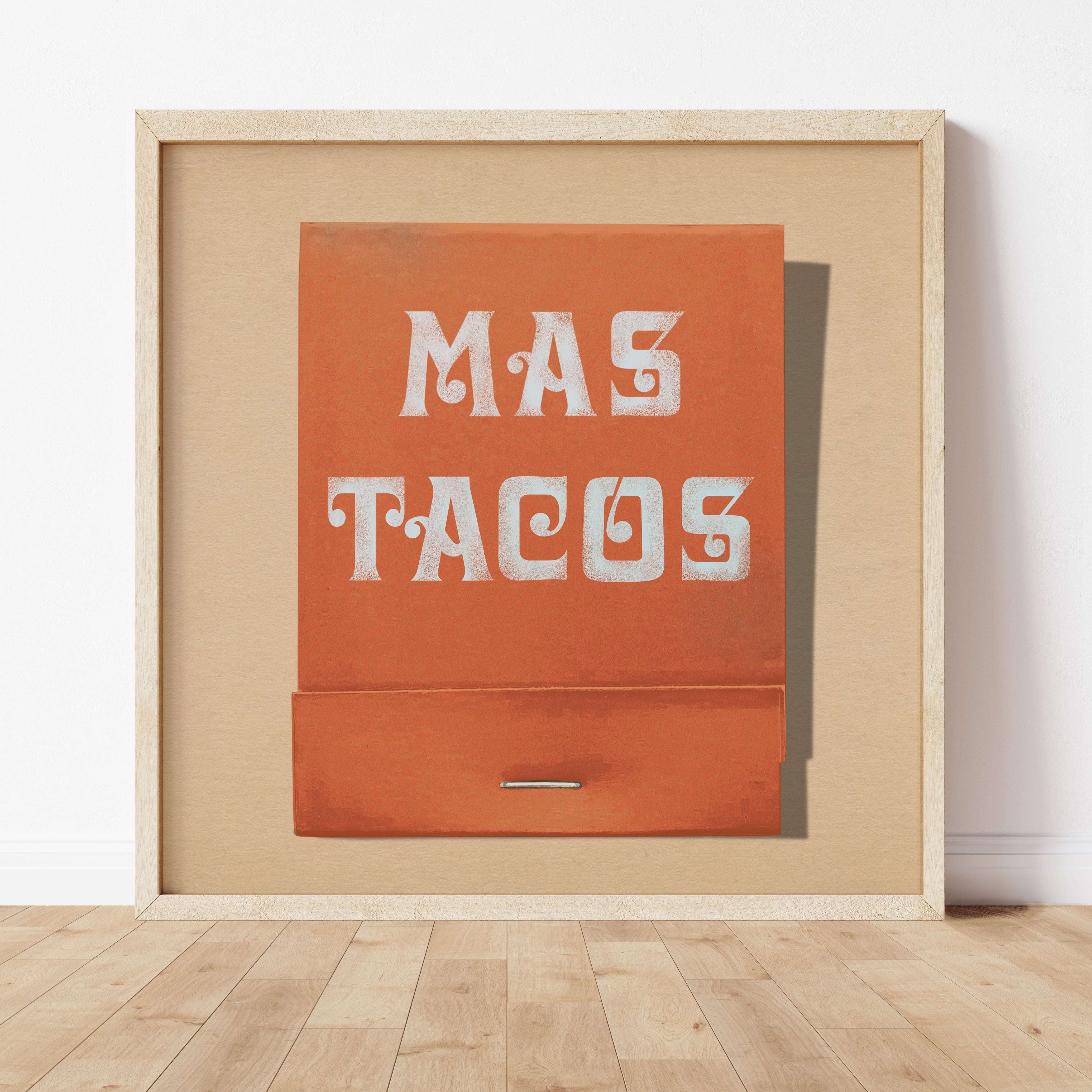 Mas Tacos Matchbook Art Print - Tejas Country Club
