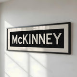 Framed McKinney Texas Bus Scroll - Tejas Country Club