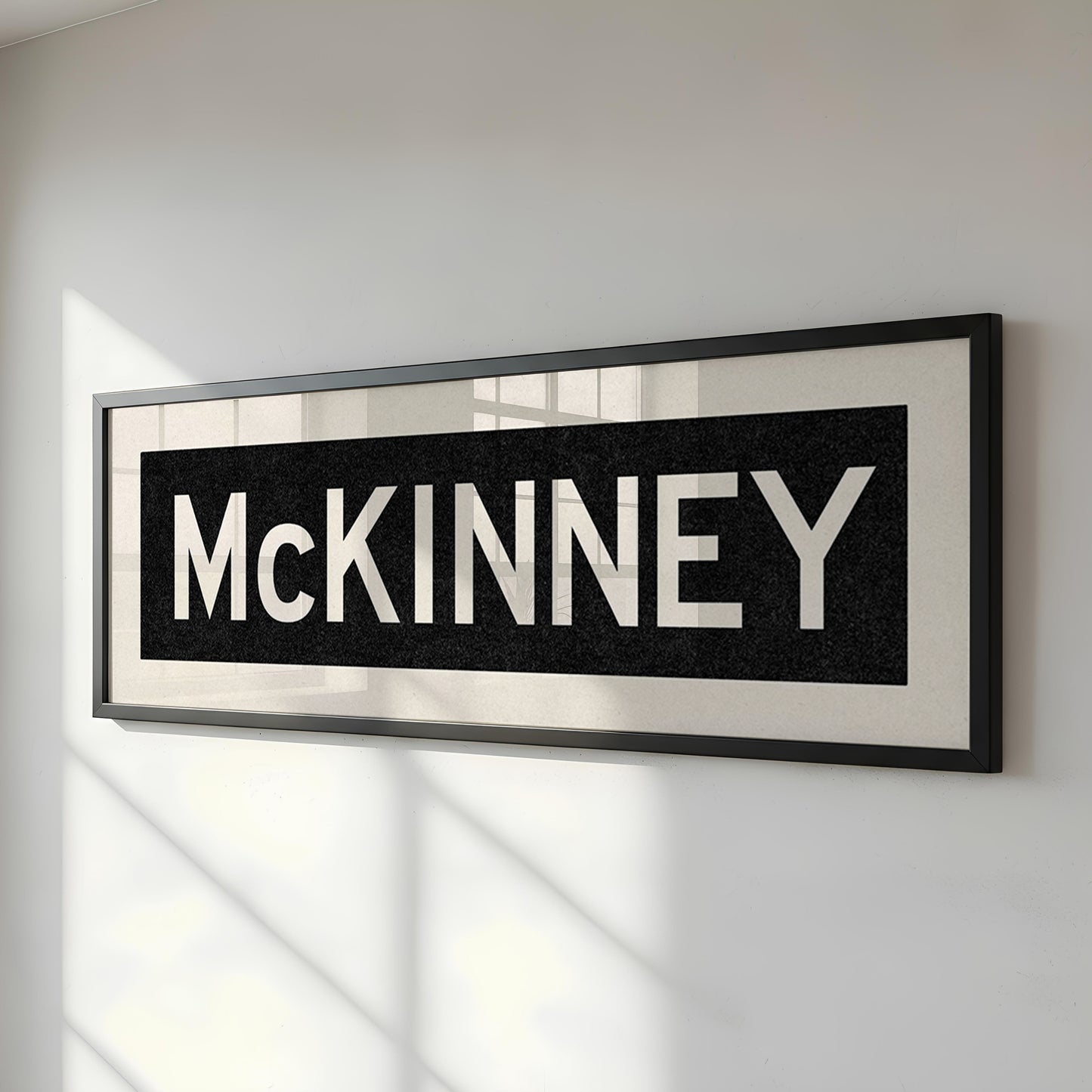 Framed McKinney Texas Bus Scroll