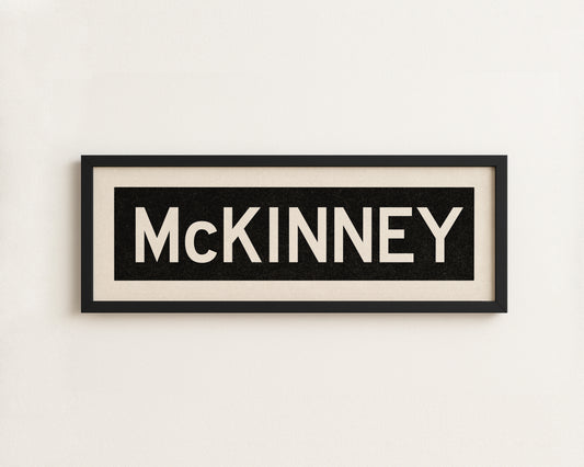 Framed McKinney Texas Bus Scroll