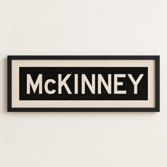 Framed McKinney Texas Bus Scroll - Tejas Country Club