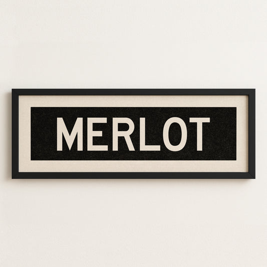 Framed Merlot Bus Scroll Sign