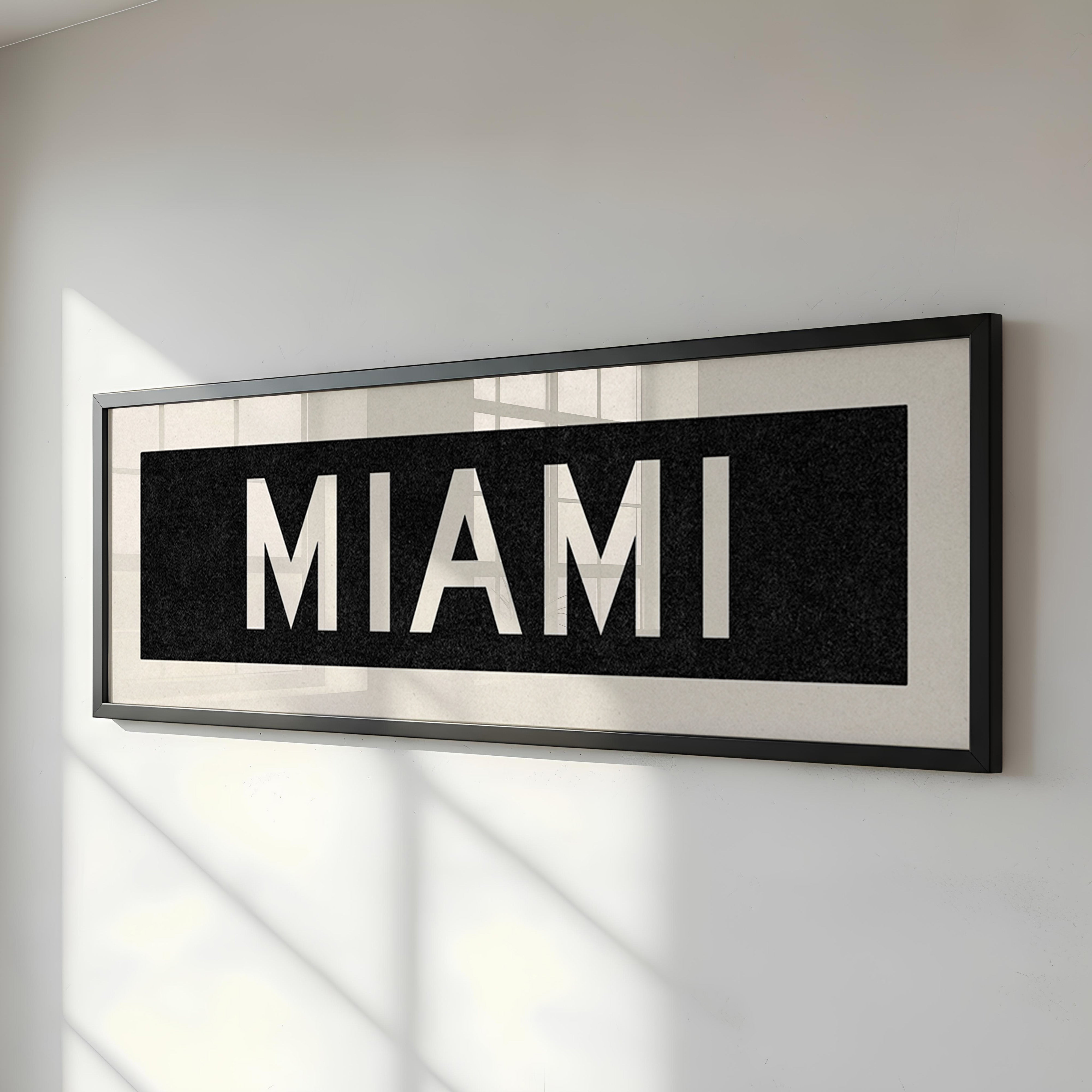 Framed Miami Florida Bus Scroll - Tejas Country Club