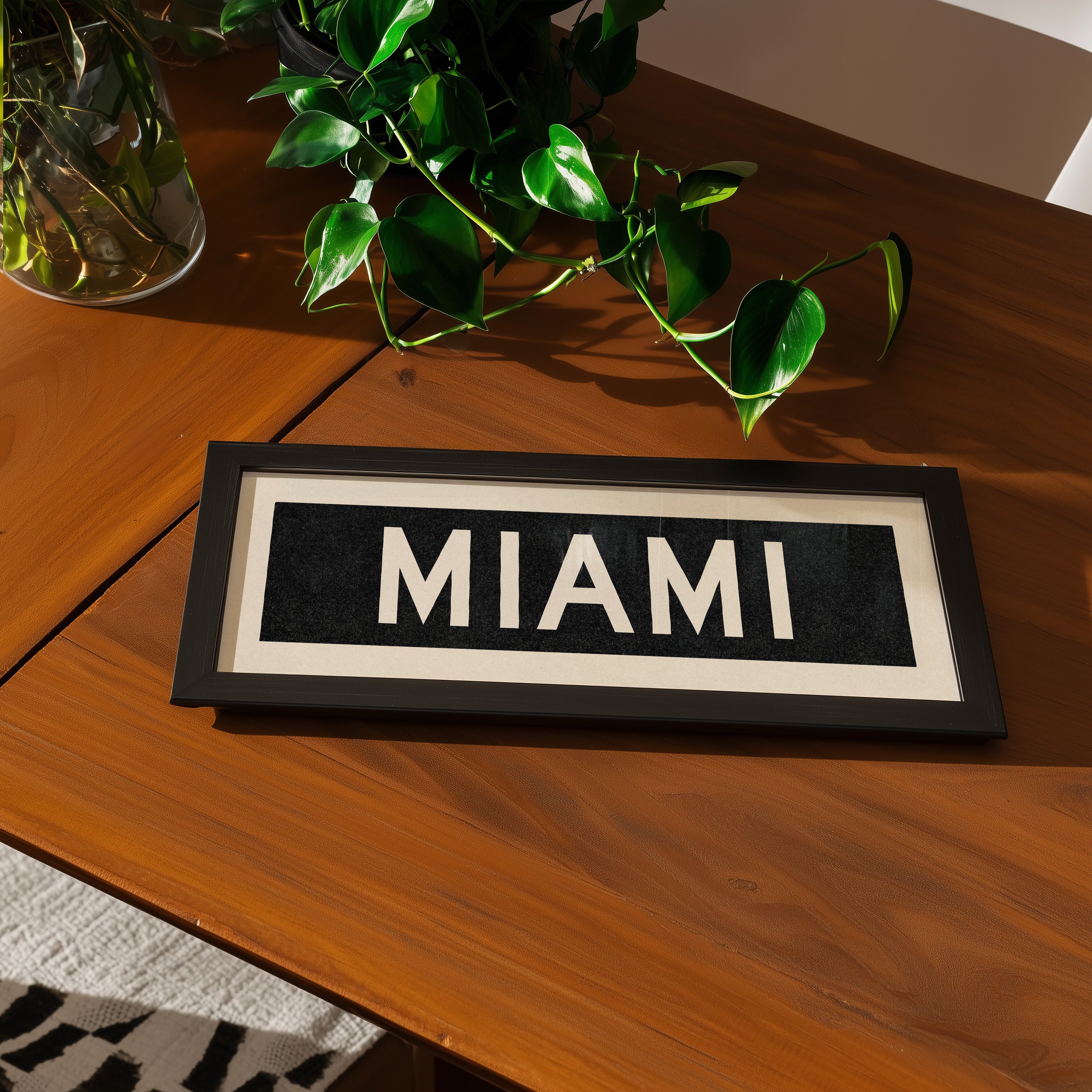 Framed Miami Florida Bus Scroll - Tejas Country Club
