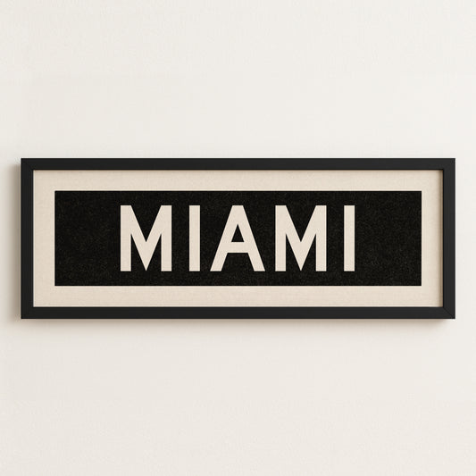 Framed Miami Florida Bus Scroll