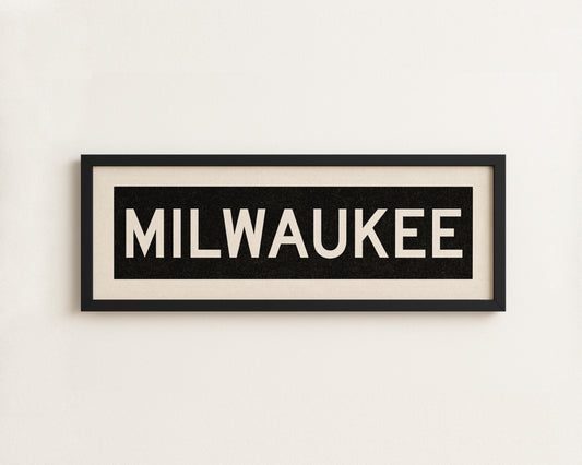 Framed Milwaukee Wisconsin Bus Scroll