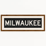 Framed Milwaukee Wisconsin Bus Scroll - Tejas Country Club