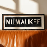 Framed Milwaukee Wisconsin Bus Scroll - Tejas Country Club