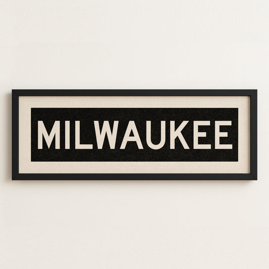 Framed Milwaukee Wisconsin Bus Scroll