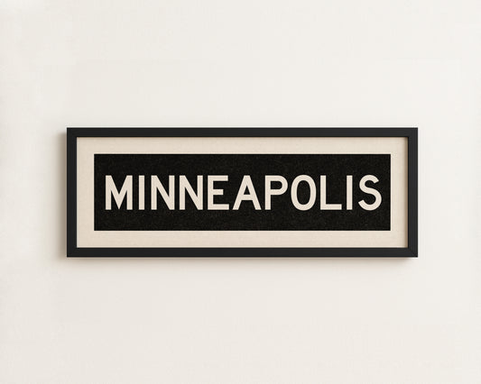 Framed Minneapolis Minnesota Bus Scroll