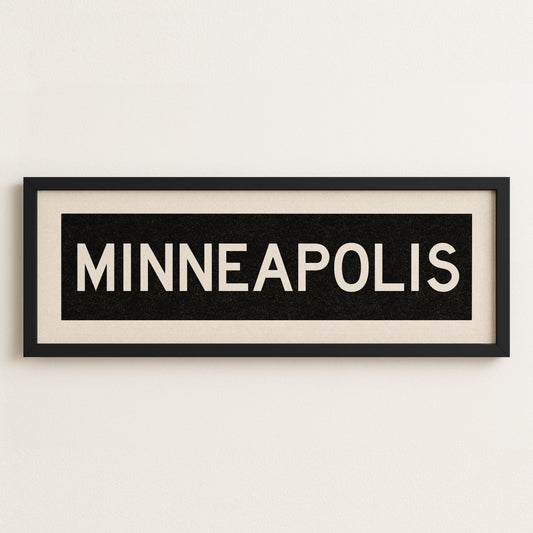 Framed Minneapolis Minnesota Bus Scroll