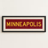 Framed Minneapolis Maroon Bus Scroll - Tejas Country Club