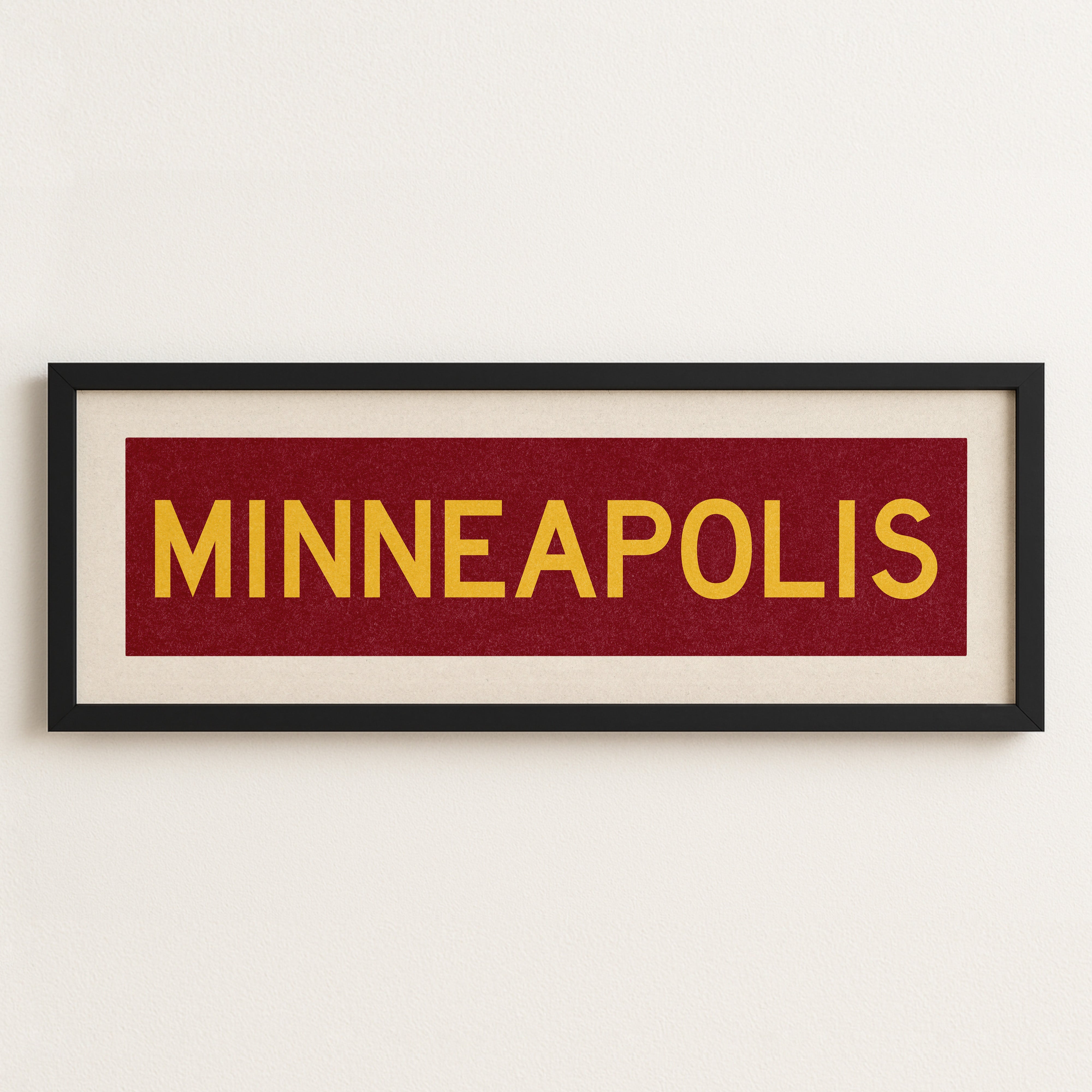 Framed Minneapolis Maroon Bus Scroll - Tejas Country Club