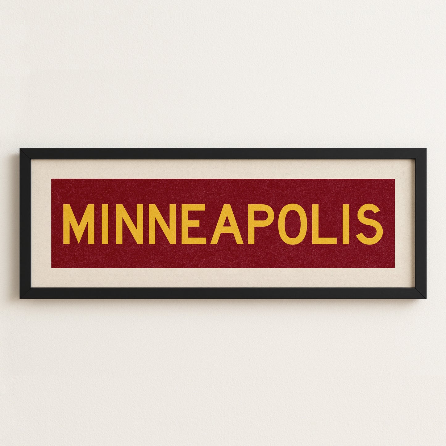 Framed Minneapolis Maroon Bus Scroll - Tejas Country Club