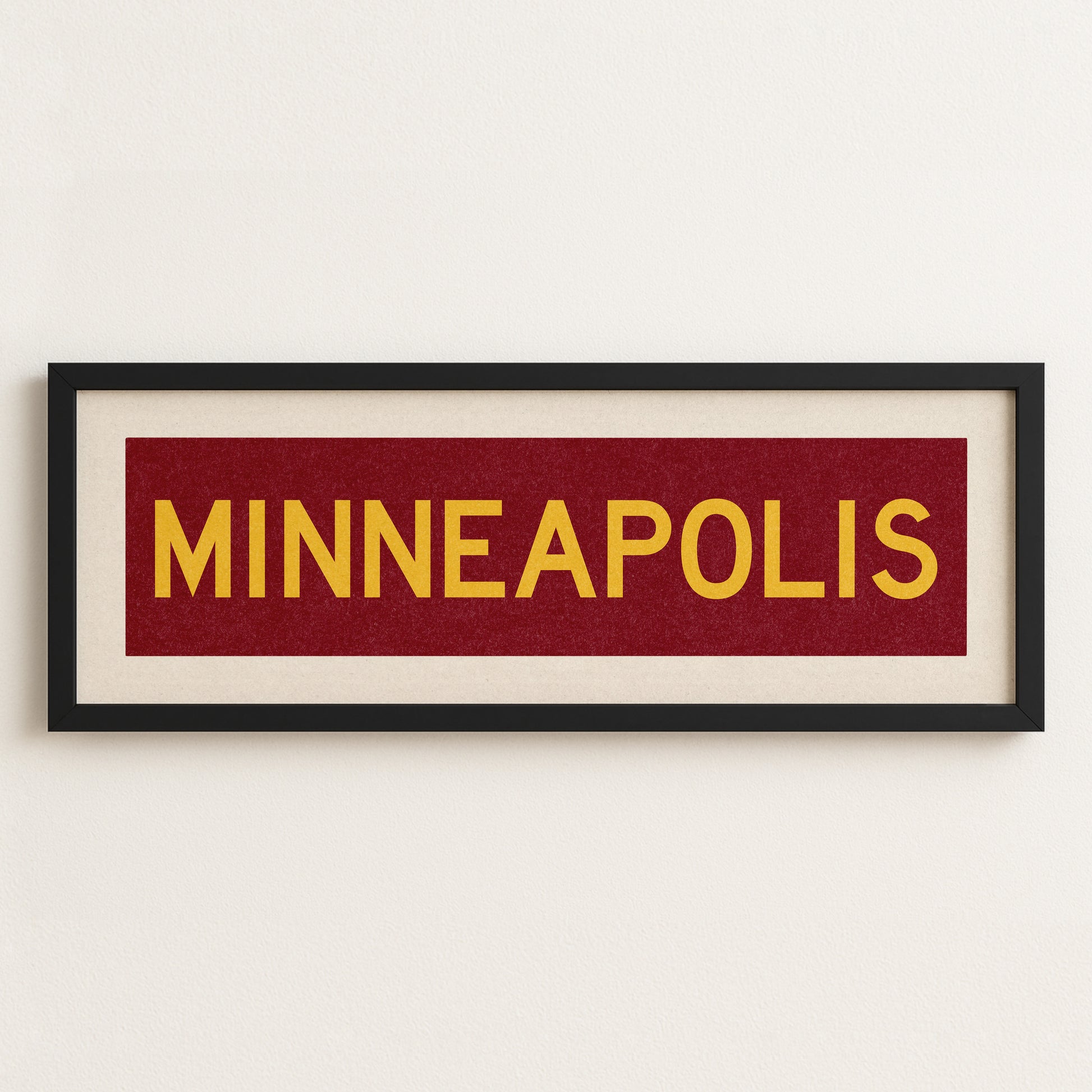 Framed Minneapolis Maroon Bus Scroll - Tejas Country Club