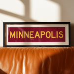 Framed Minneapolis Maroon Bus Scroll - Tejas Country Club