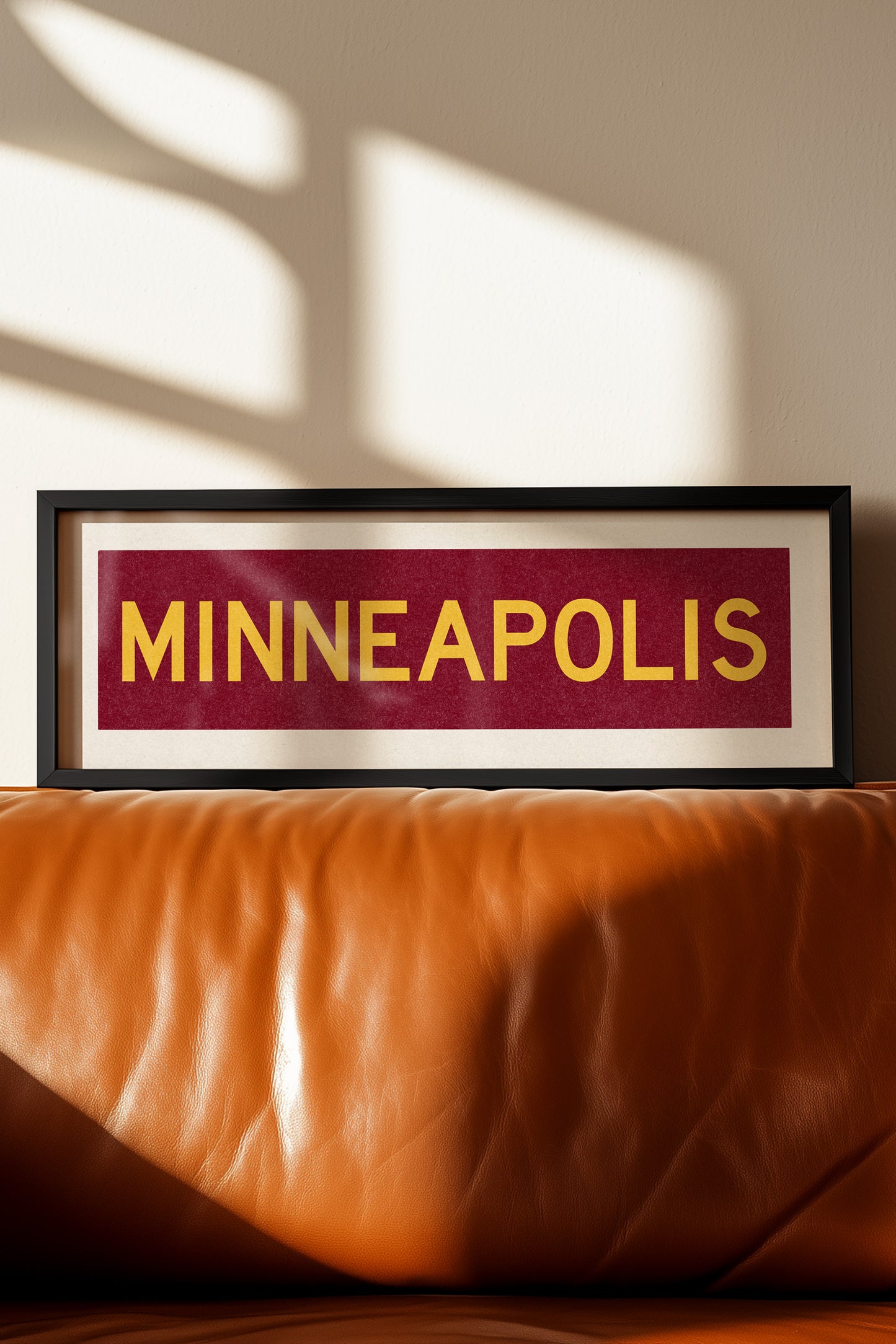 Framed Minneapolis Maroon Bus Scroll - Tejas Country Club