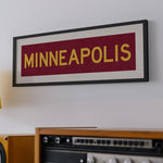 Framed Minneapolis Maroon Bus Scroll - Tejas Country Club
