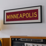 Framed Minneapolis Maroon Bus Scroll - Tejas Country Club