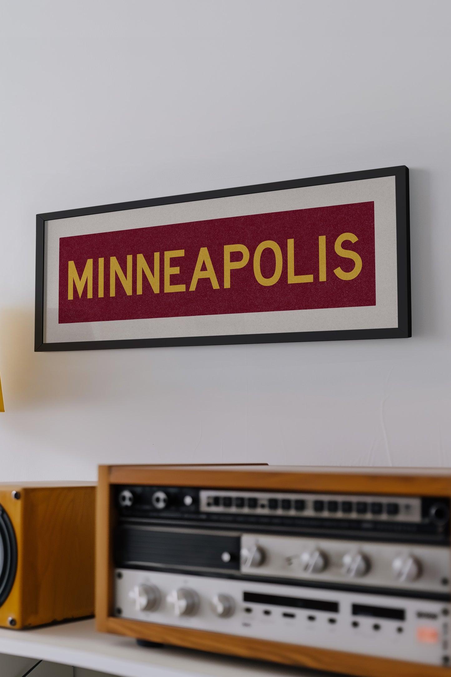 Framed Minneapolis Maroon Bus Scroll - Tejas Country Club
