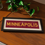 Framed Minneapolis Maroon Bus Scroll - Tejas Country Club