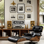 Framed Austin Bus Scroll Sign - Tejas Country Club