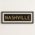 Framed Nashville Black and Gold Bus Scroll - Tejas Country Club