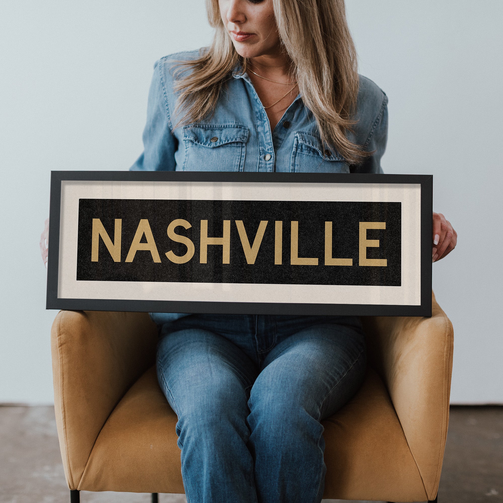 Framed Nashville Black and Gold Bus Scroll - Tejas Country Club
