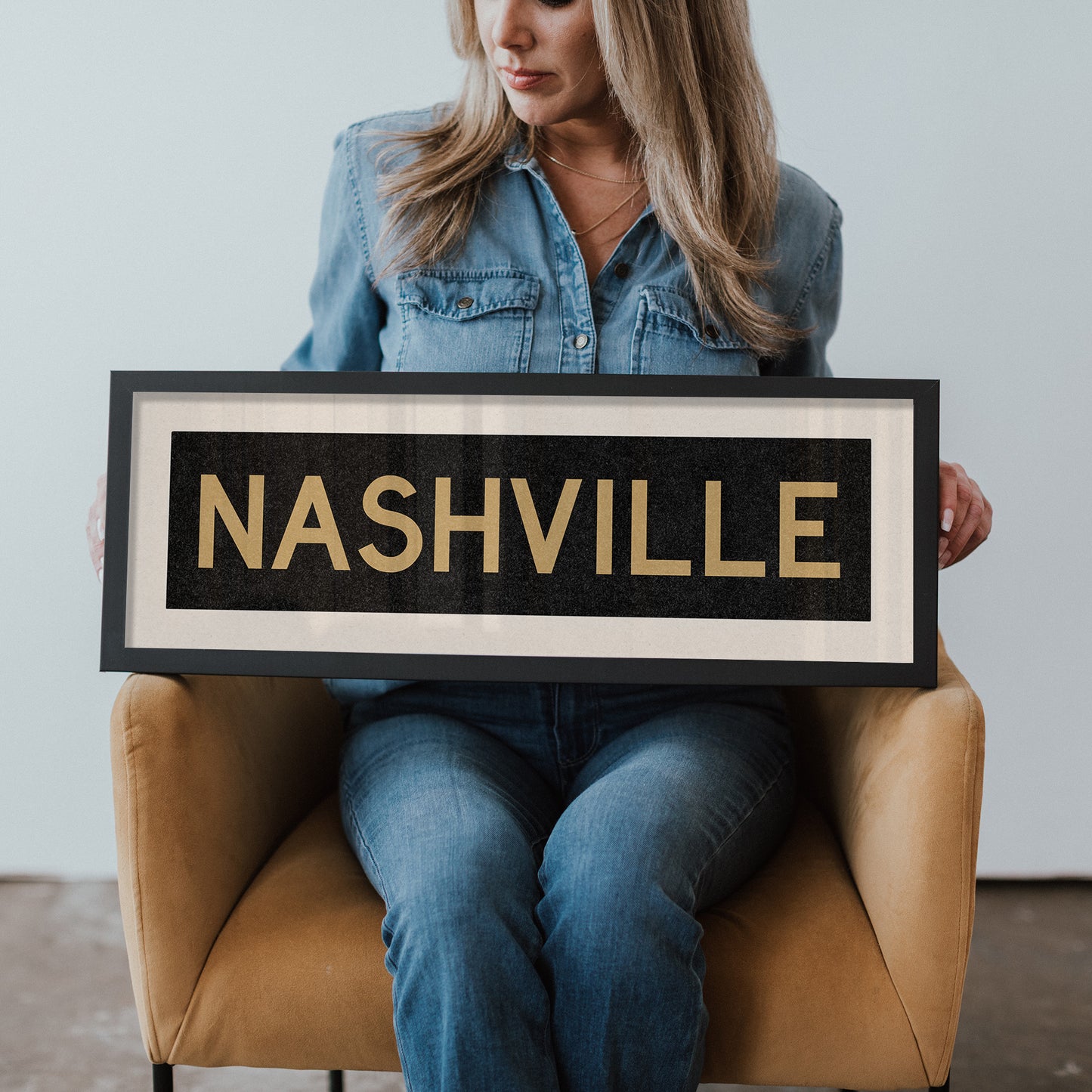 Framed Nashville Black and Gold Bus Scroll - Tejas Country Club